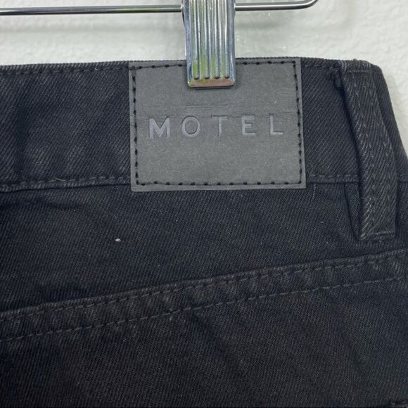 Motel Rocks Black High-Waisted Cutout Straight Leg Jeans Concert Size Medium - Picture 8 of 10